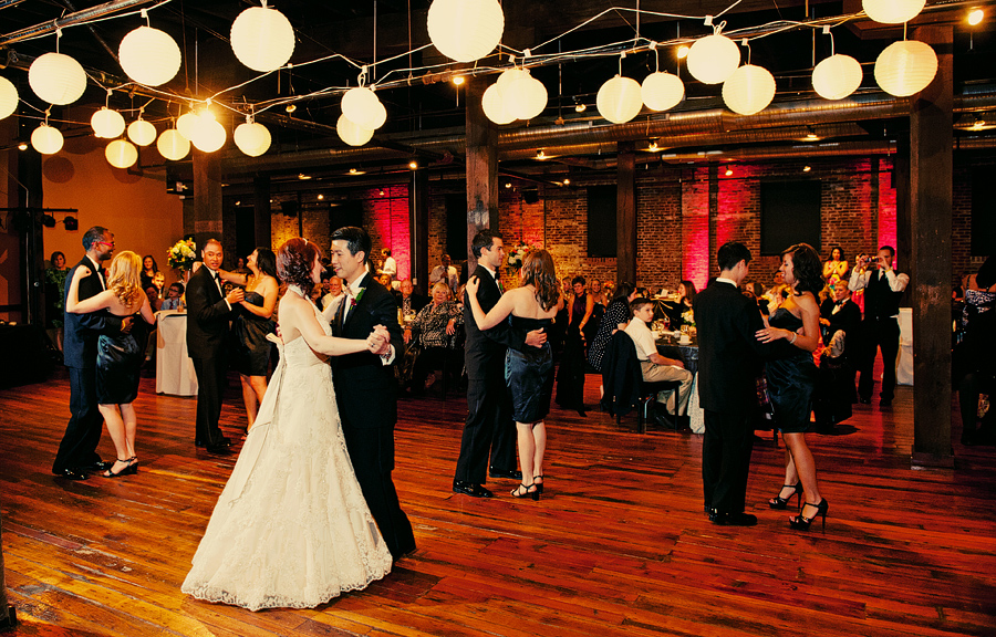 31-Moulin-Events-st-louis-dancing-chinese-lanterns Bride, groom and guests dance at Moulin Events in St. Louis.