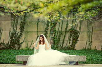 Bridal picture taken by kyle coburn at the chicago art institute